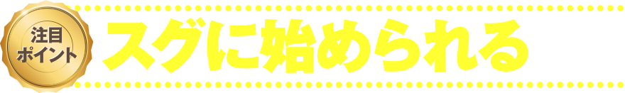 注目ポイント
スグに始められる仕事